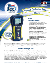 Thumbnail of document Data Sheet - PCA3 Combustion Analyzer